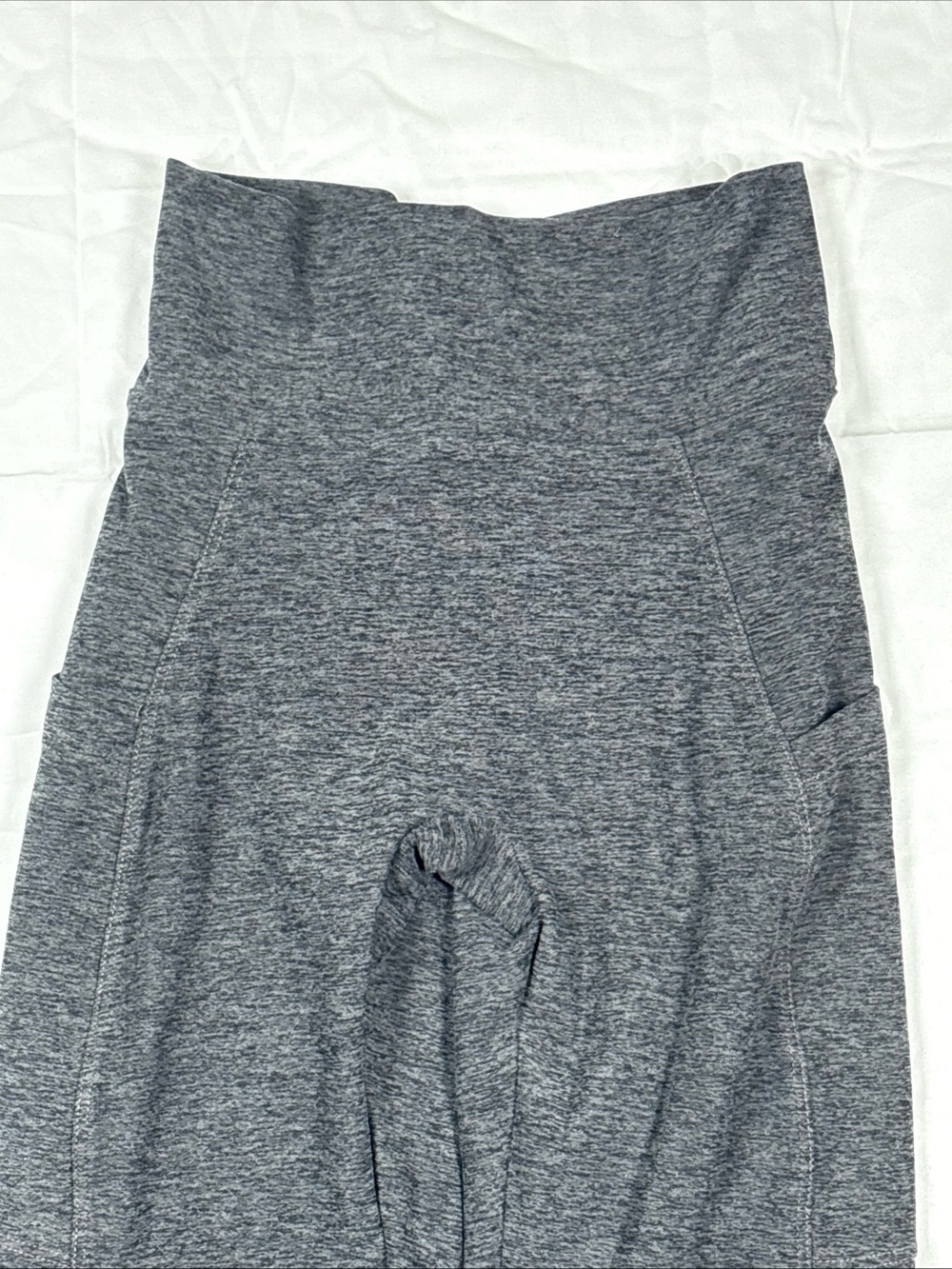 Bombshell Sportswear Heathered Gray High-Waist Support Leggings W/ Pockets - Picture 4 of 10